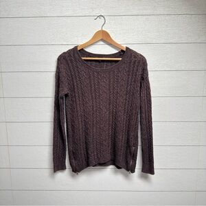 American Eagle Outfitters Plum Cable Knit Sweater - Medium